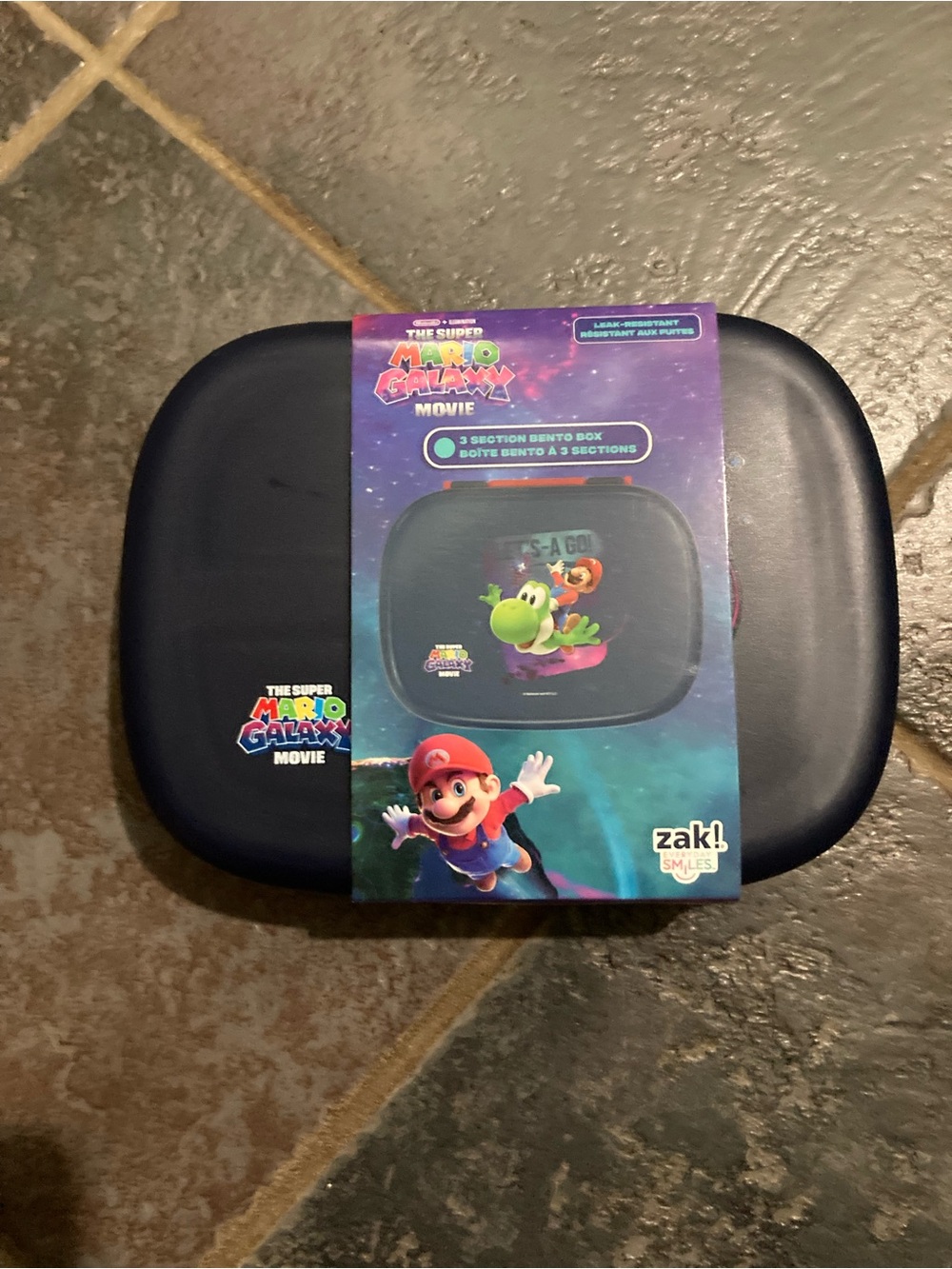 The Super Mario Galaxy Movie Black 3-Section Bento Box by Zak! Designs